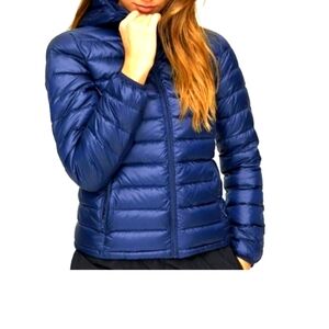 TNA Aritzia BOTANIE Royal Blue GOOSE DOWN Packable Puffer Jacket size xs. EUC.